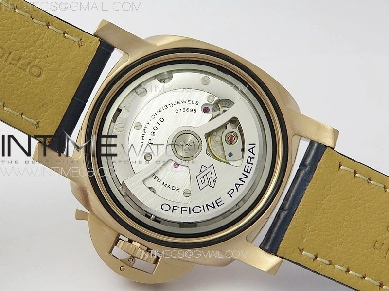 Pre Order PAM1114 RG VSF 1:1 Best Edition Blue Dial on Blue Leather Strap P.9010 Super Clone